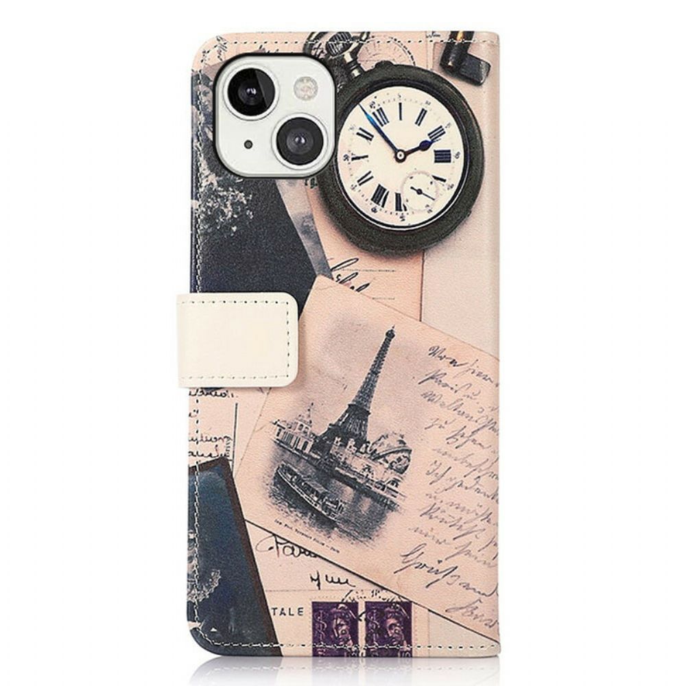 Flip Case Für iPhone 13 Eiffelturm Des Dichters