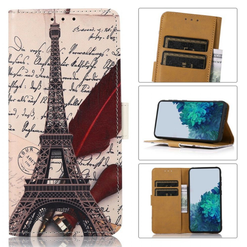 Flip Case Für iPhone 13 Eiffelturm Des Dichters