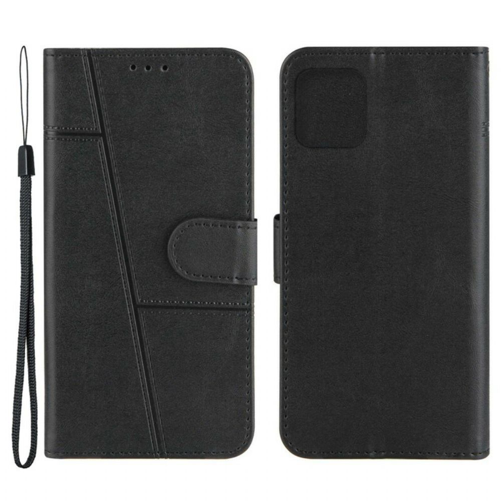 Flip Case Für iPhone 13 Mit Kordel Geo Kunstlederband