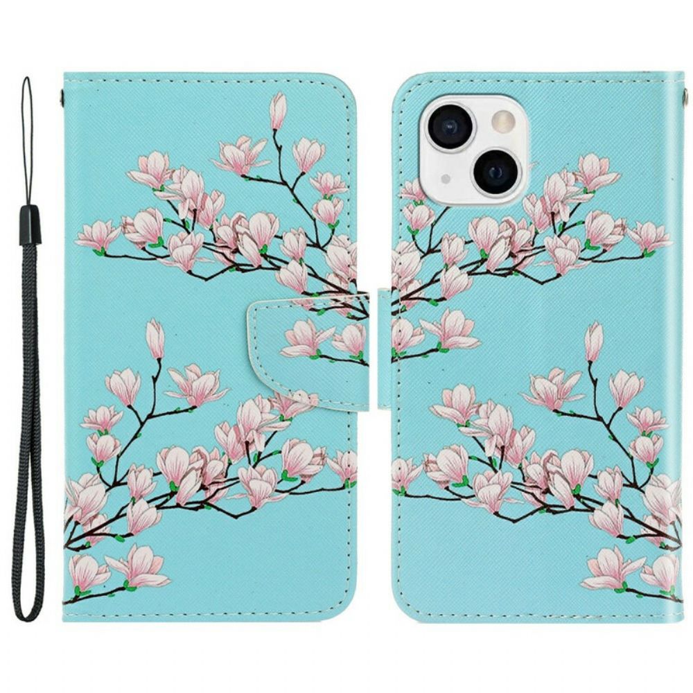 Flip Case Für iPhone 13 Mit Kordel Riemenbaum