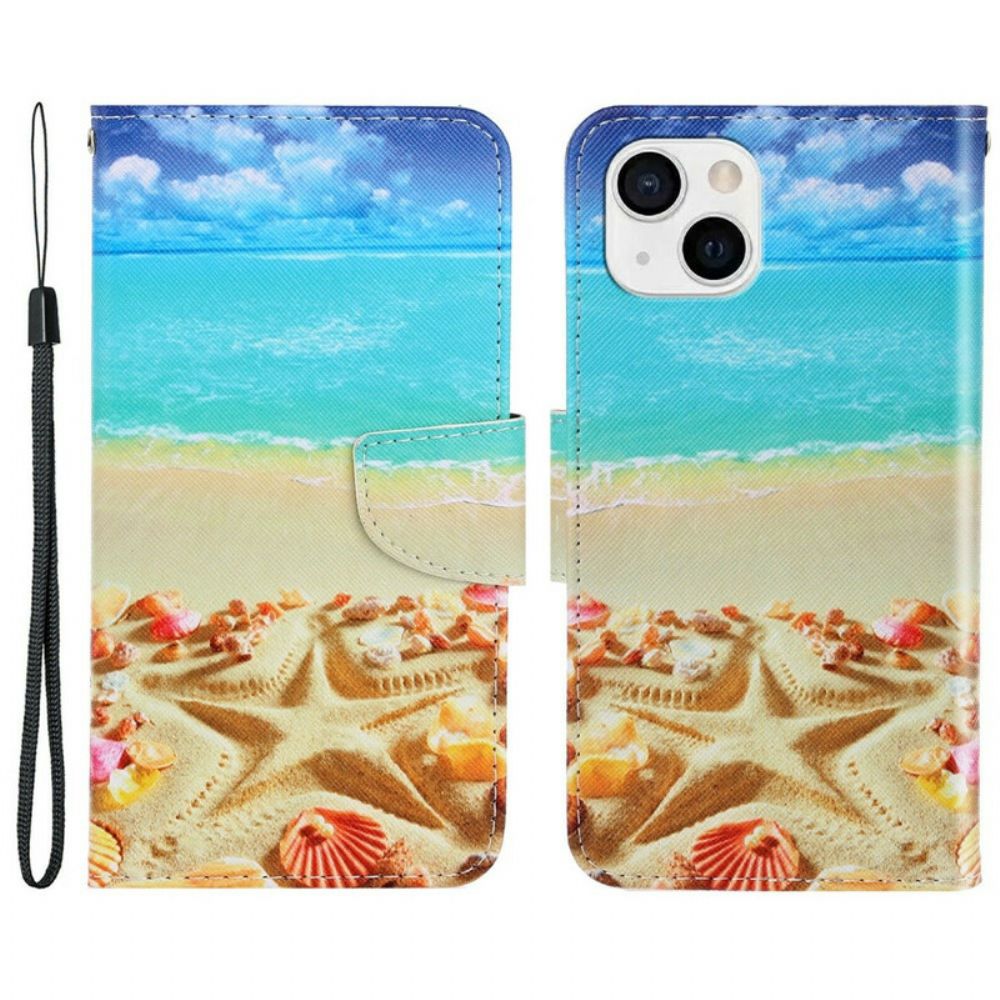 Flip Case Für iPhone 13 Mit Kordel Zapfenstrand