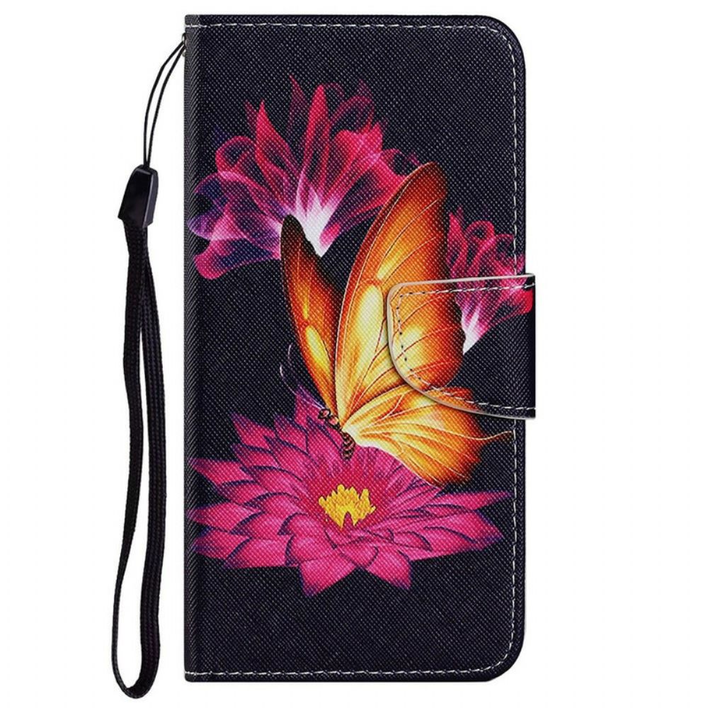 Flip Case Für iPhone 13 Schmetterling Und Lotus