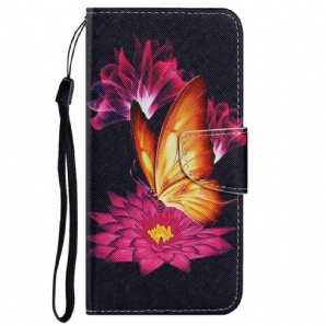 Flip Case Für iPhone 13 Schmetterling Und Lotus