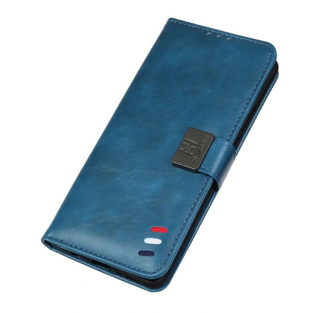 Flip Case Für iPhone 13 Tricolor Vintage-leder-effekt