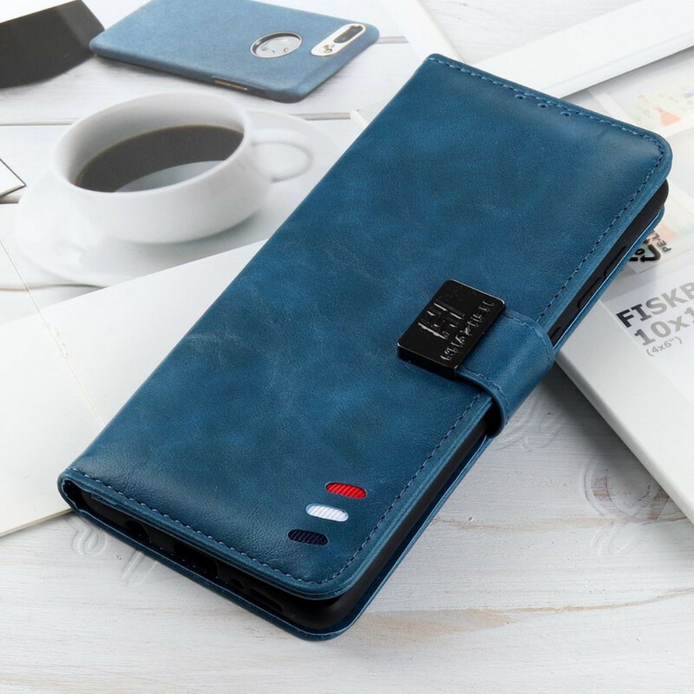 Flip Case Für iPhone 13 Tricolor Vintage-leder-effekt