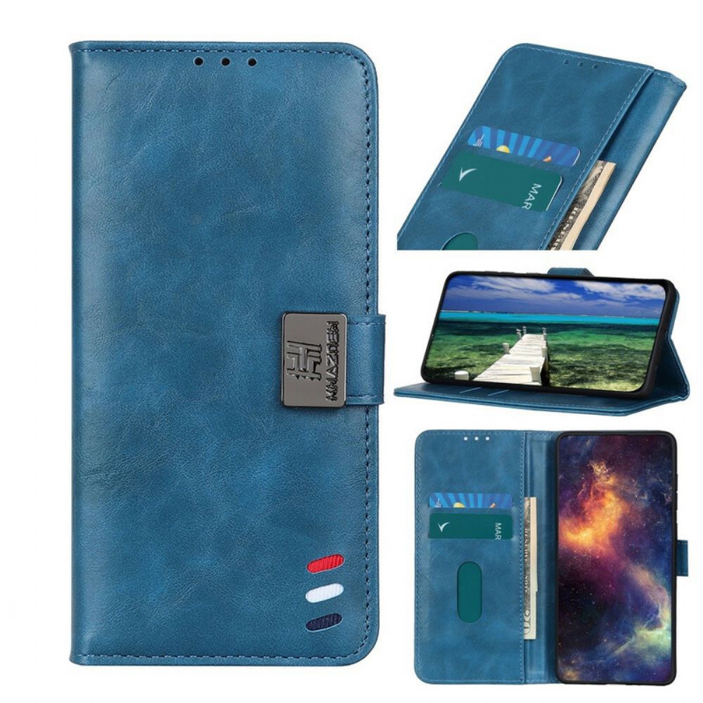 Flip Case Für iPhone 13 Tricolor Vintage-leder-effekt