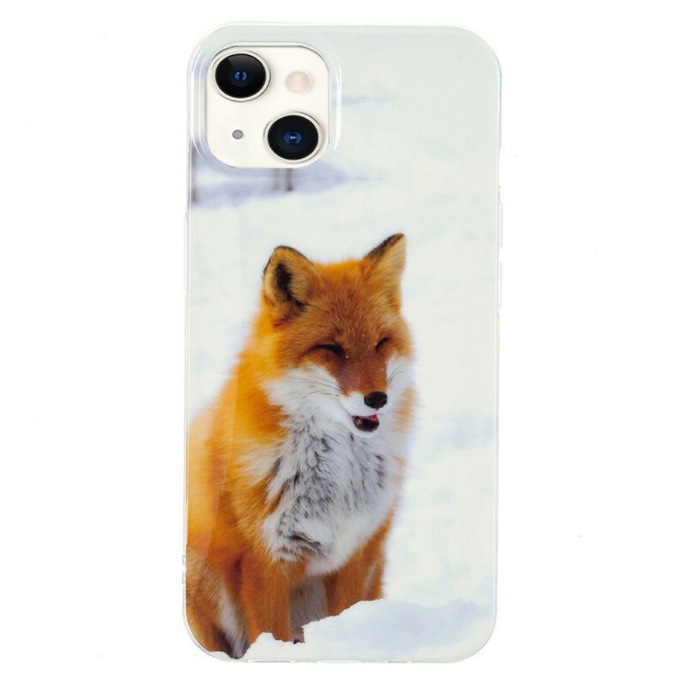 Handyhülle Für iPhone 13 Fluoreszierender Fuchs