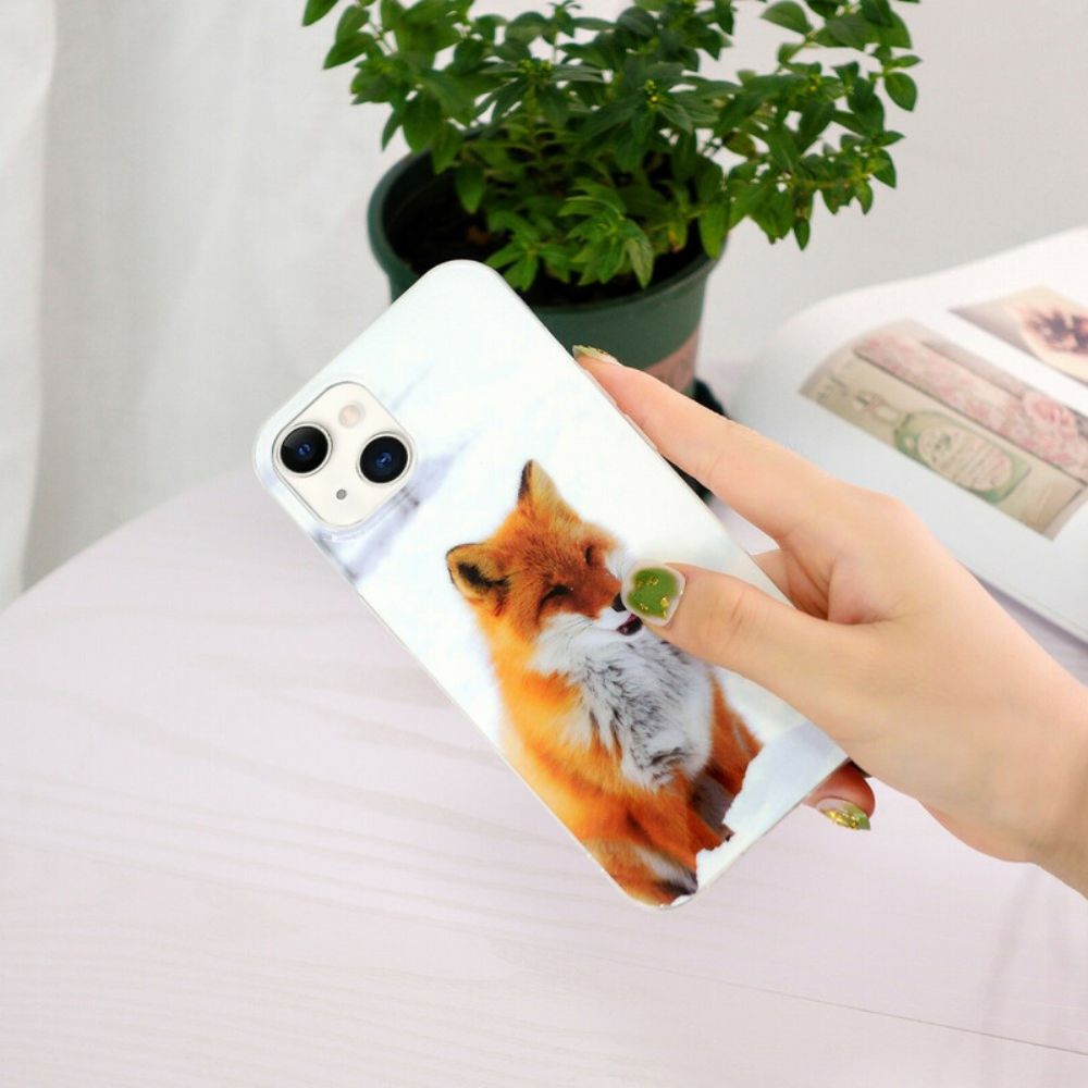 Handyhülle Für iPhone 13 Fluoreszierender Fuchs