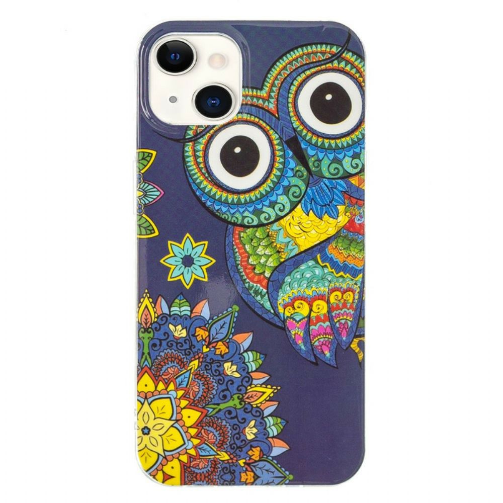 Hülle Für iPhone 13 Fluoreszierende Mandala-eule