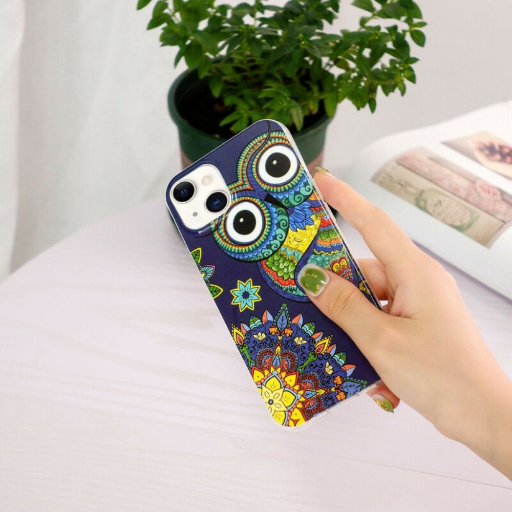 Hülle Für iPhone 13 Fluoreszierende Mandala-eule