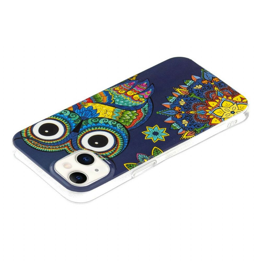 Hülle Für iPhone 13 Fluoreszierende Mandala-eule