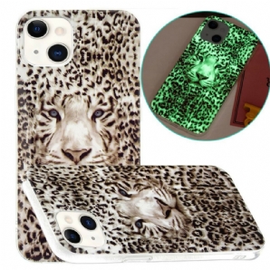 Hülle Für iPhone 13 Fluoreszierender Leopard
