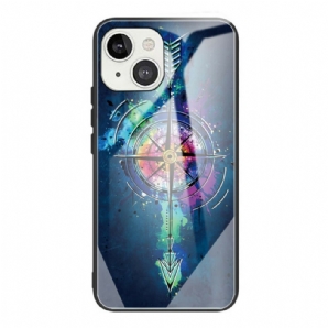 Hülle Für iPhone 13 Kompassrose Aus Gehärtetem Glas