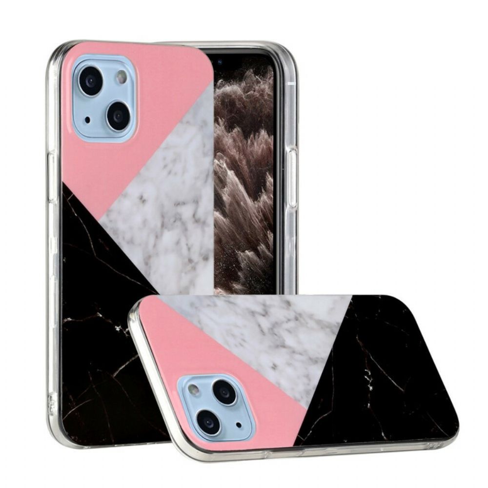Hülle Für iPhone 13 Marmorgeometrien