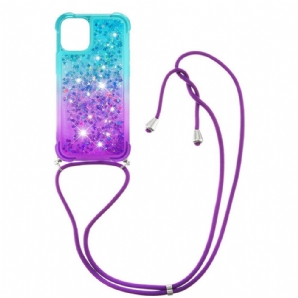 Hülle Für iPhone 13 Silikon Glitter Und Kordel