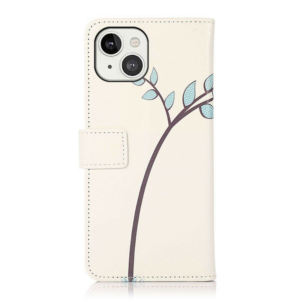 Lederhüllen Für iPhone 13 Eulenpaar Auf Dem Baum