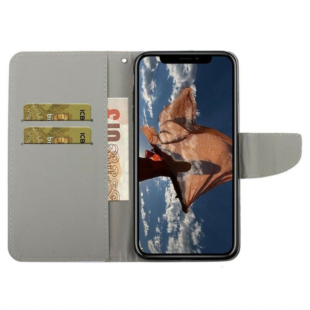 Lederhüllen Für iPhone 13 Patchwork Mit Lanyard