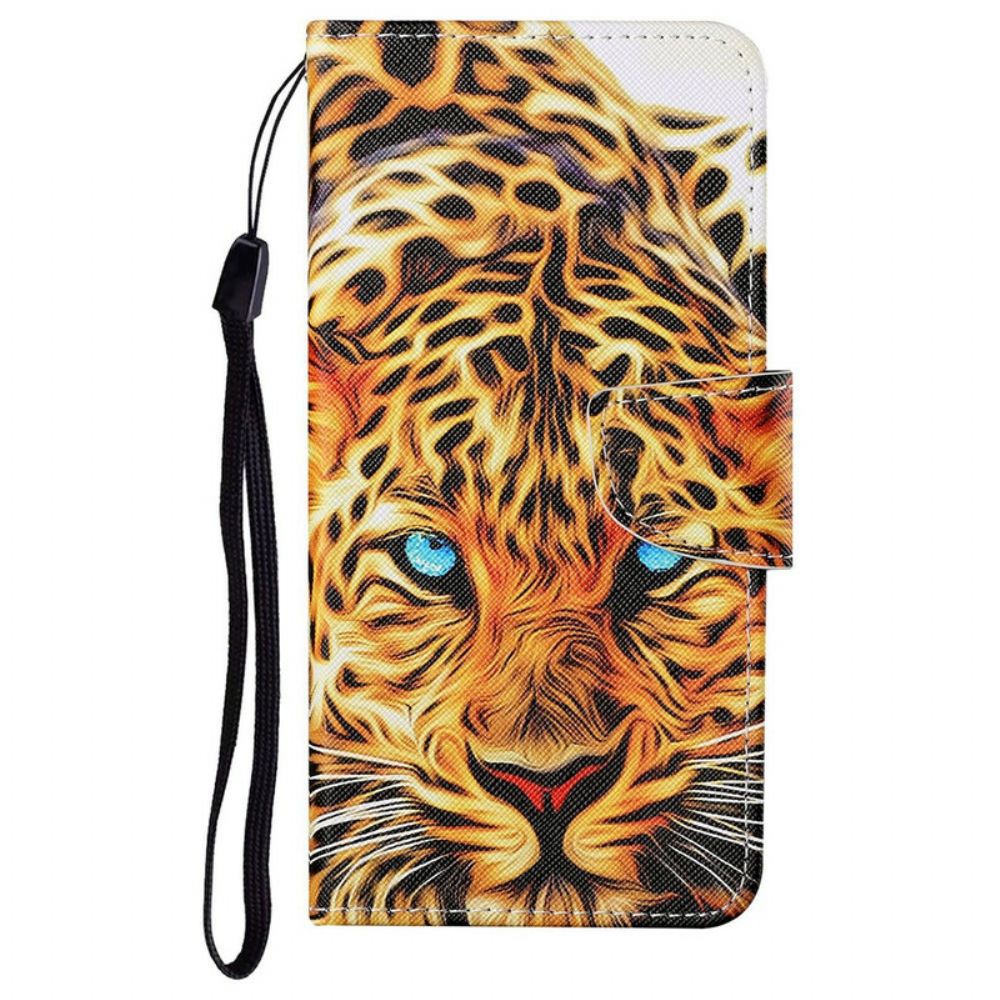 Lederhüllen Für iPhone 13 Tiger Mit Lanyard