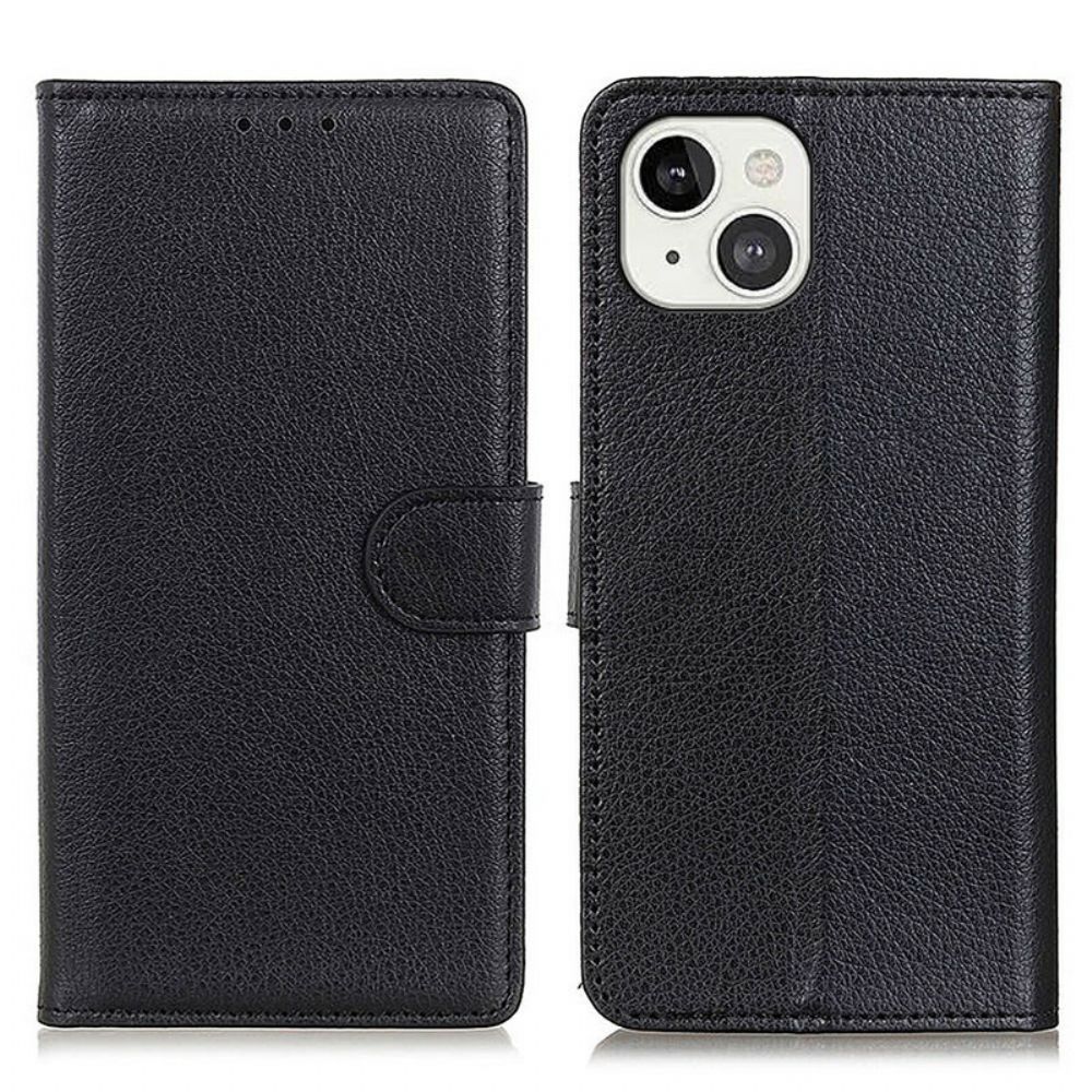 Lederhüllen Für iPhone 13 Traditionelles Litschi-kunstleder