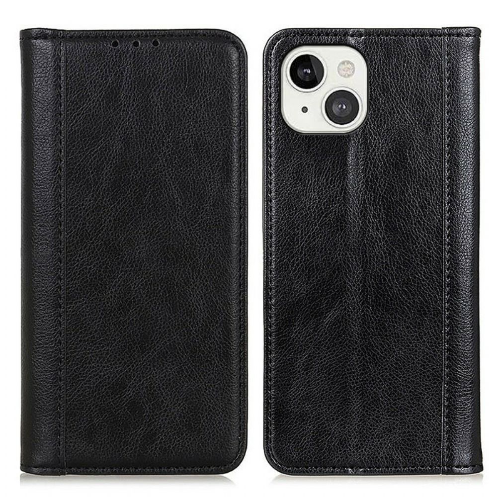 Schutzhülle Für iPhone 13 Flip Case Elegance Litschi-spaltleder