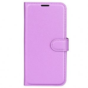 Lederhüllen Oppo Reno 12f 5g Handyhülle Klassisches Litschi-kunstleder