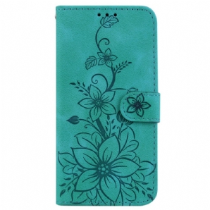 Lederhüllen Oppo Reno 12f 5g Handyhülle Lilienblumen