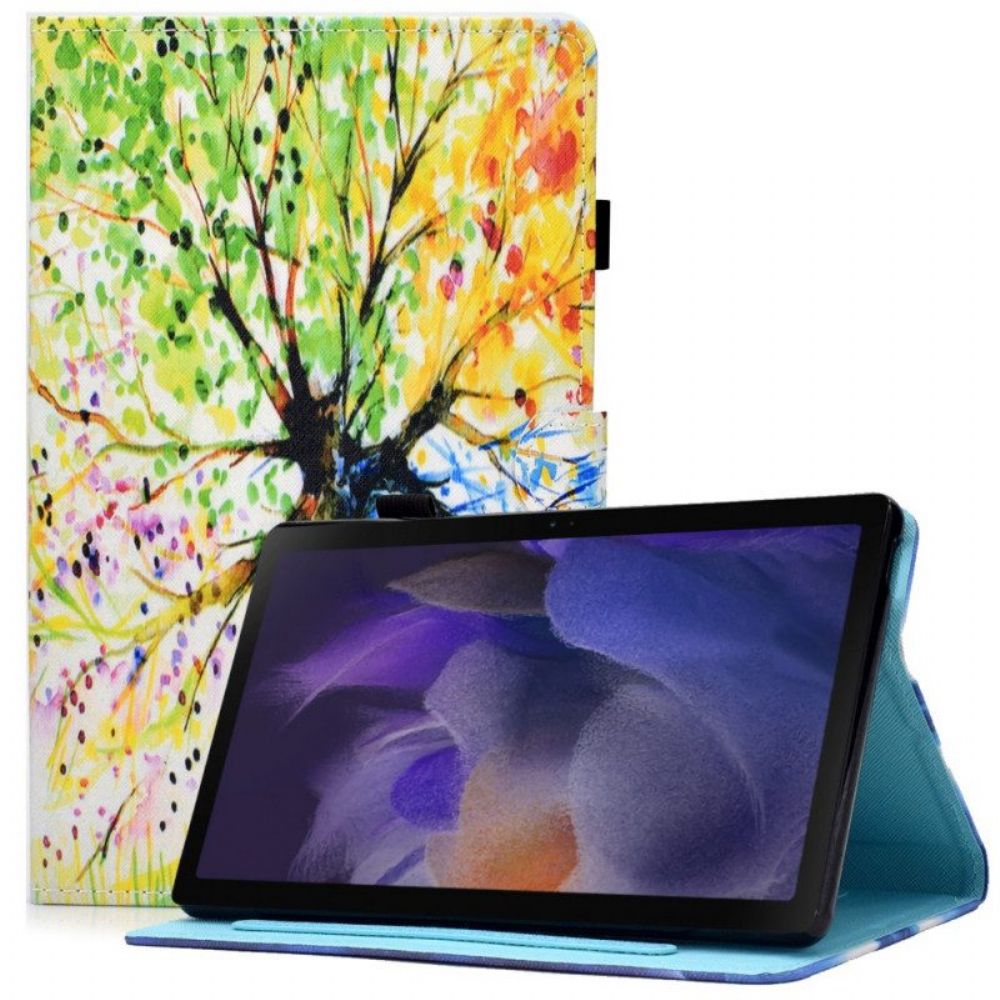 Lederhüllen Für Samsung Galaxy Tab A8 (2024) Aquarellbaum