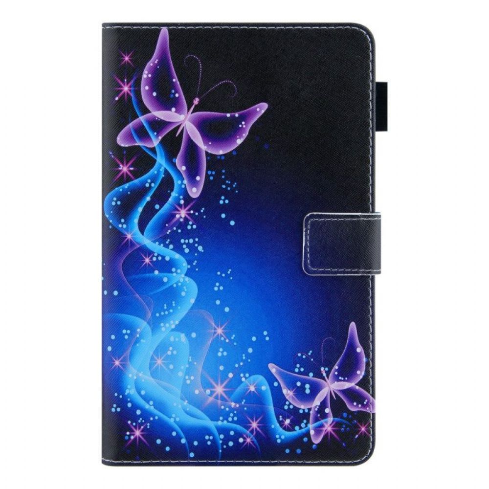 Lederhüllen Für Samsung Galaxy Tab A8 (2024) Bunte Schmetterlinge
