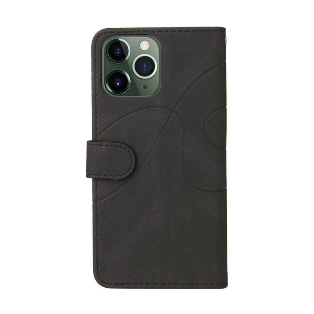 Flip Case Für iPhone 13 Pro Max Signatur Zweifarbiges Kunstleder