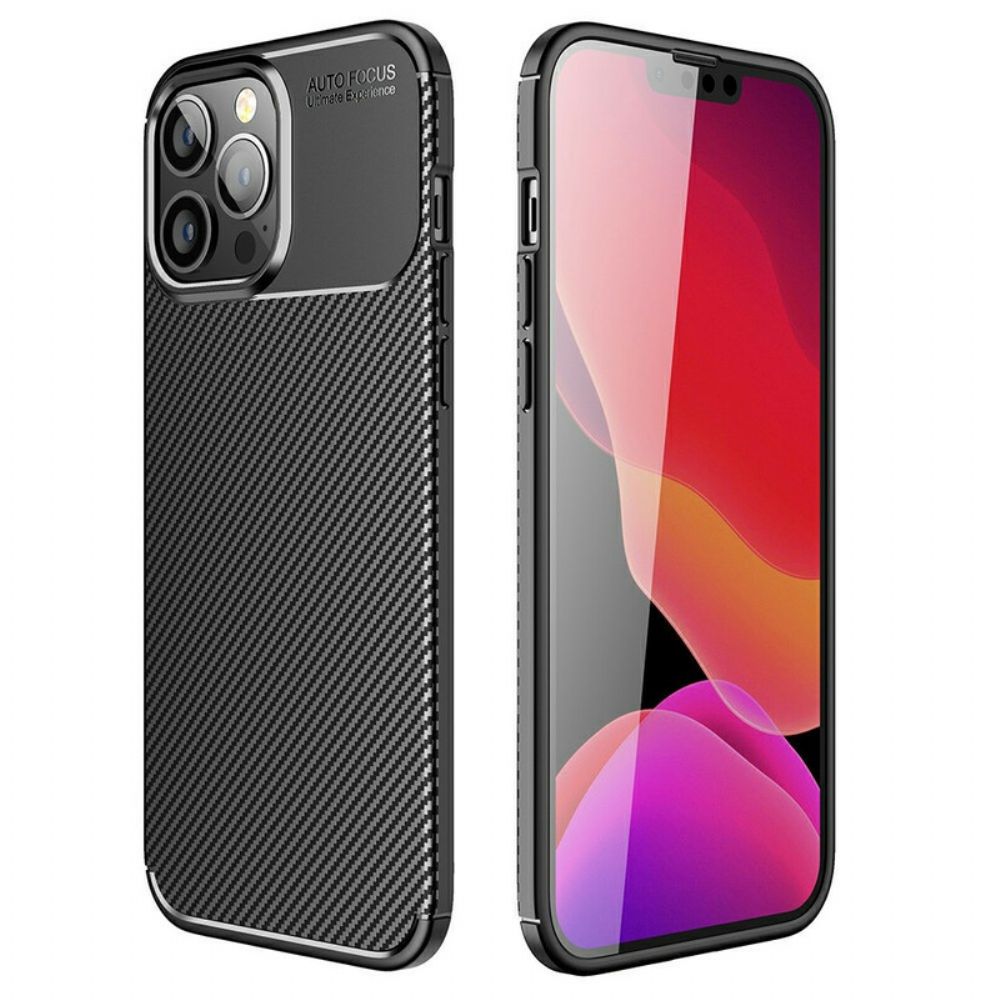 Hülle Für iPhone 13 Pro Max Flexible Kohlefasertextur
