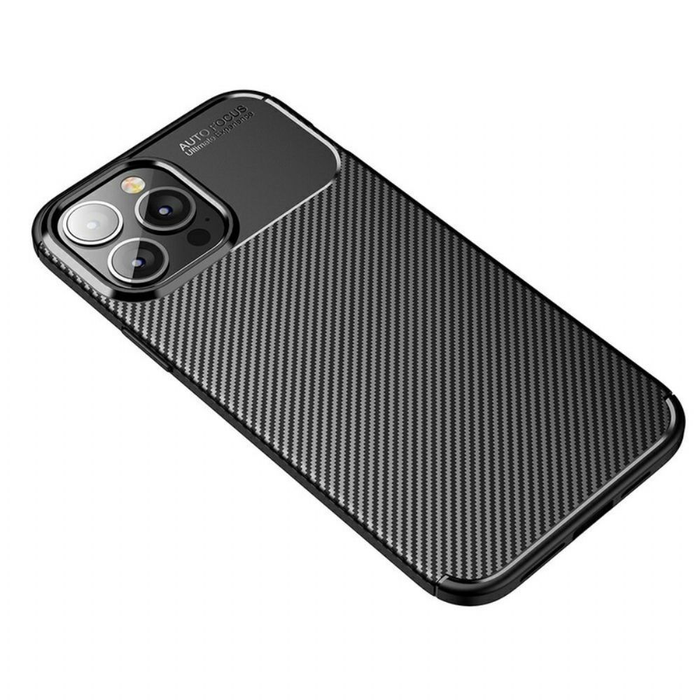 Hülle Für iPhone 13 Pro Max Flexible Kohlefasertextur