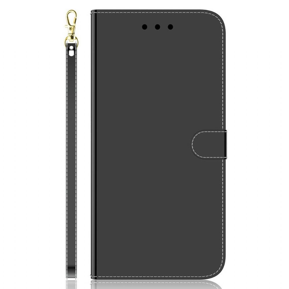 Lederhüllen Für iPhone 13 Pro Max Spiegel Mit Kunstlederbezug