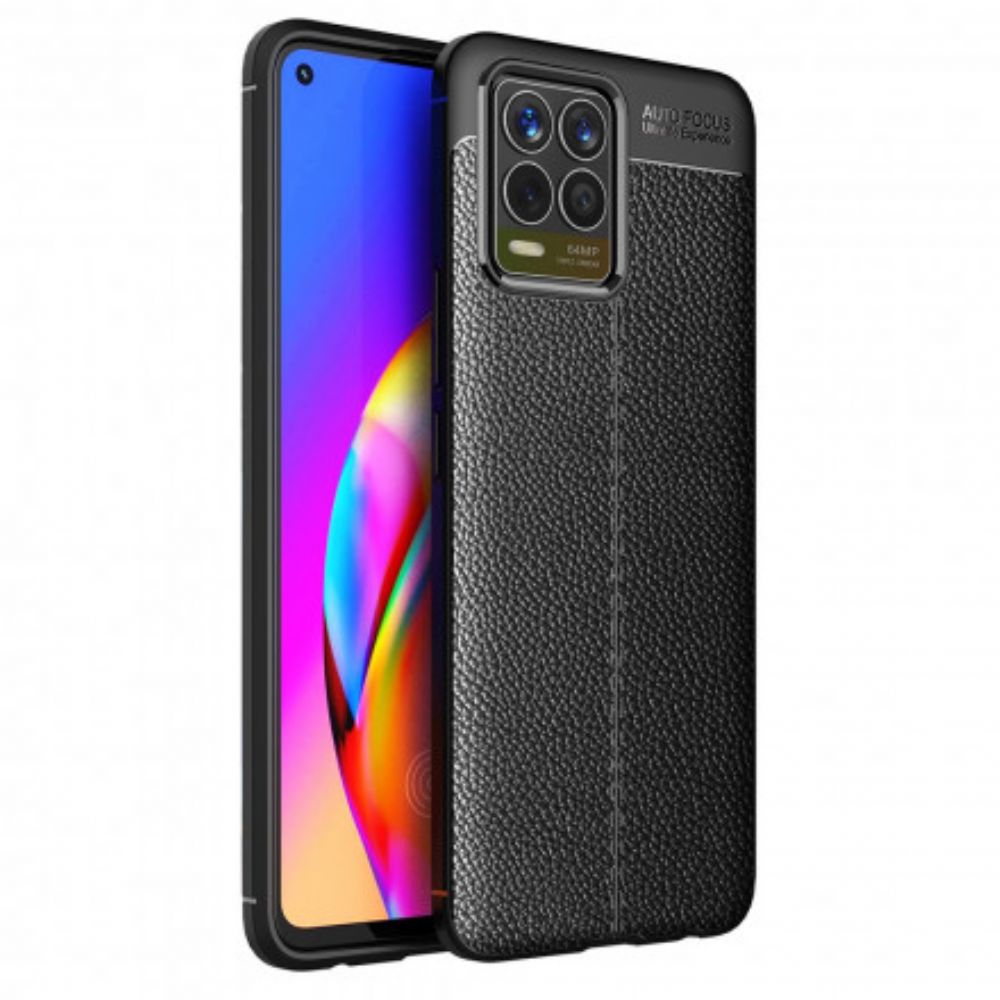 Handyhülle Für Realme 8 / 8 Pro Doppellinie Litschi-leder-effekt