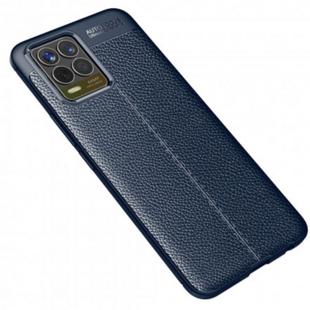 Handyhülle Für Realme 8 / 8 Pro Doppellinie Litschi-leder-effekt