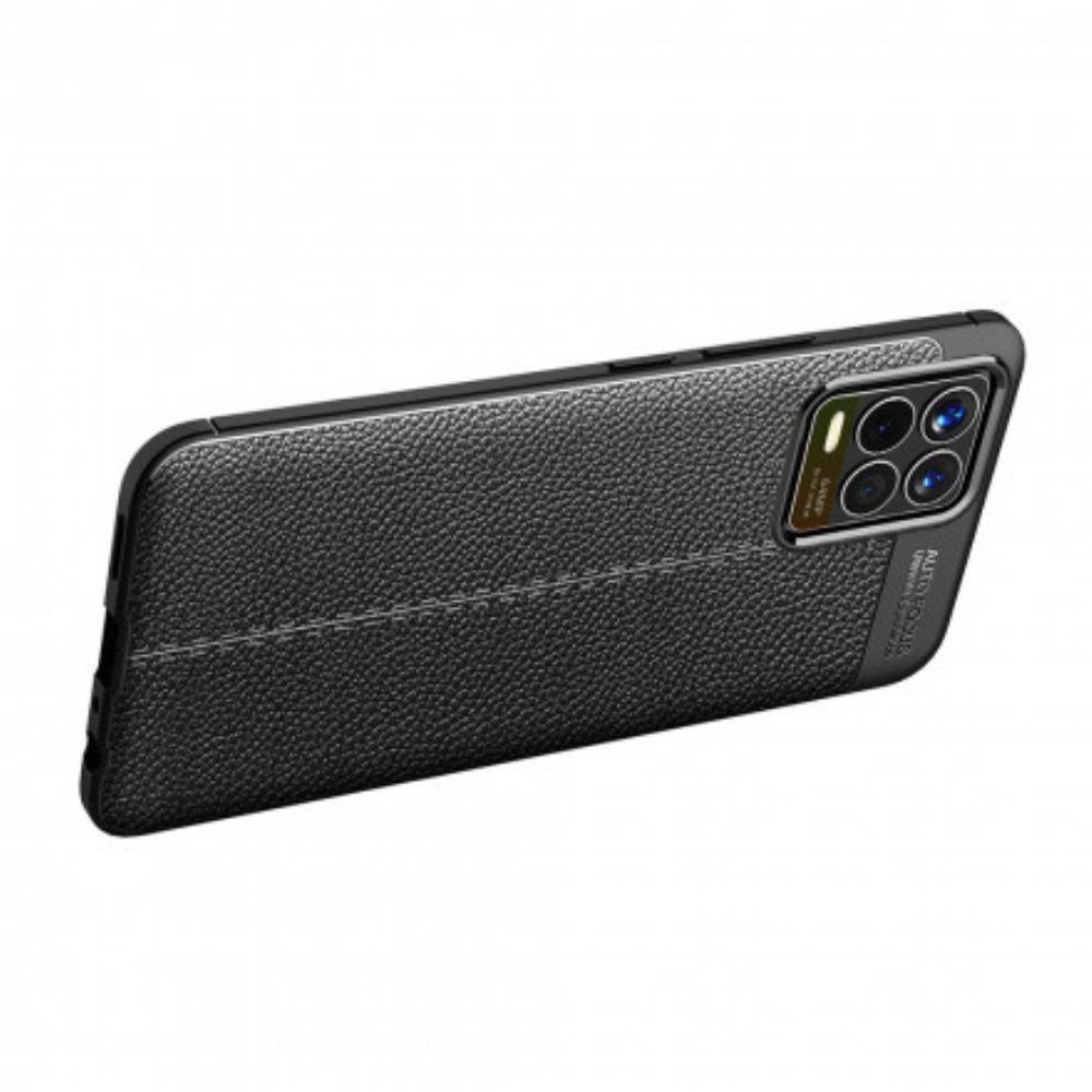 Handyhülle Für Realme 8 / 8 Pro Doppellinie Litschi-leder-effekt
