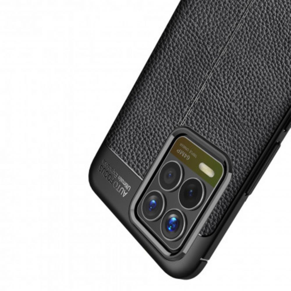 Handyhülle Für Realme 8 / 8 Pro Doppellinie Litschi-leder-effekt