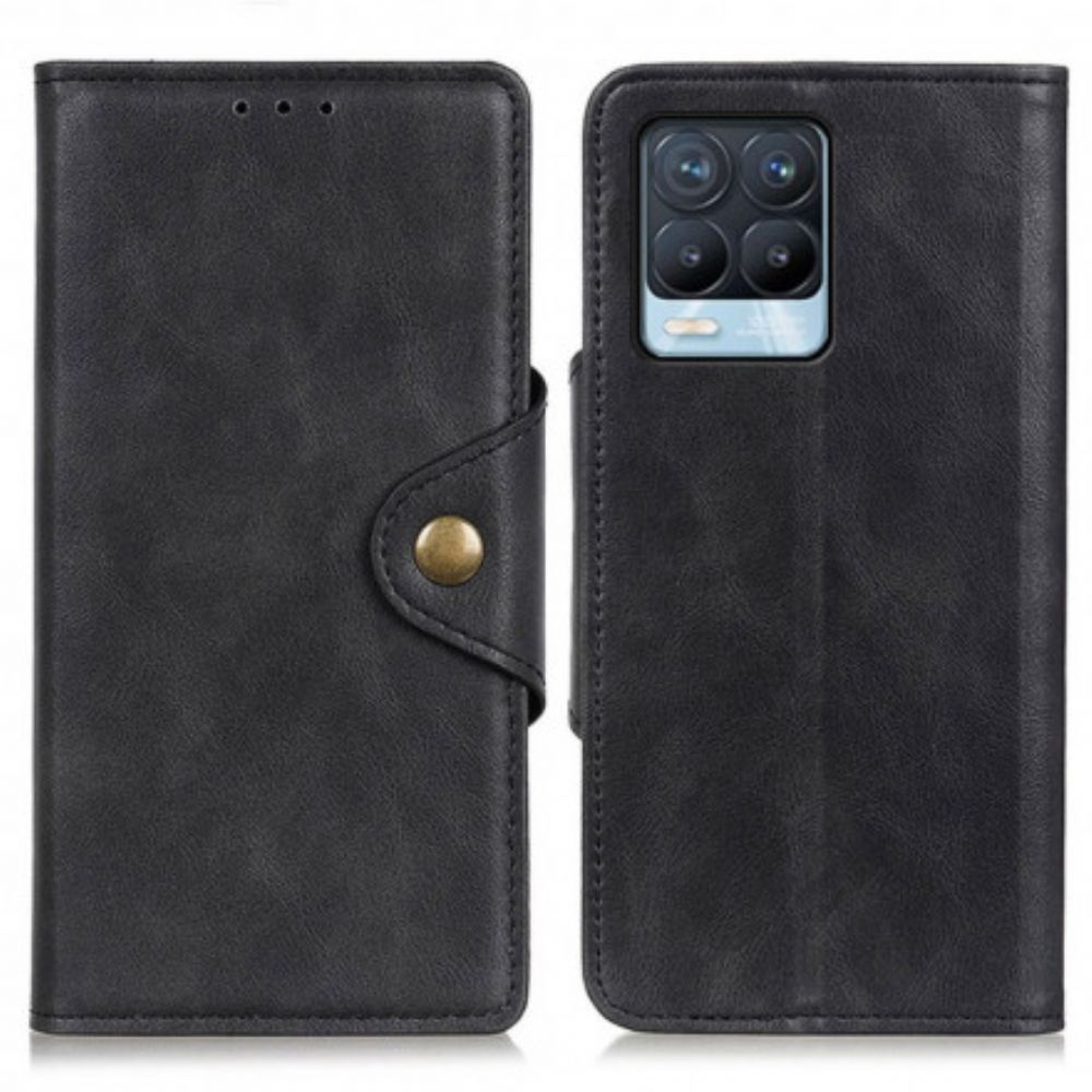 Lederhüllen Für Realme 8 / 8 Pro Dekorationsknopf Aus Kunstleder