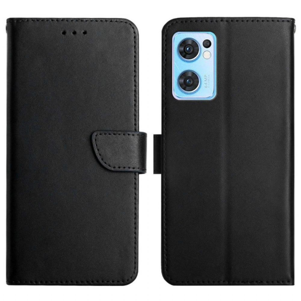 Flip Case Für Oppo Find X5 Lite Echtes Nappaleder