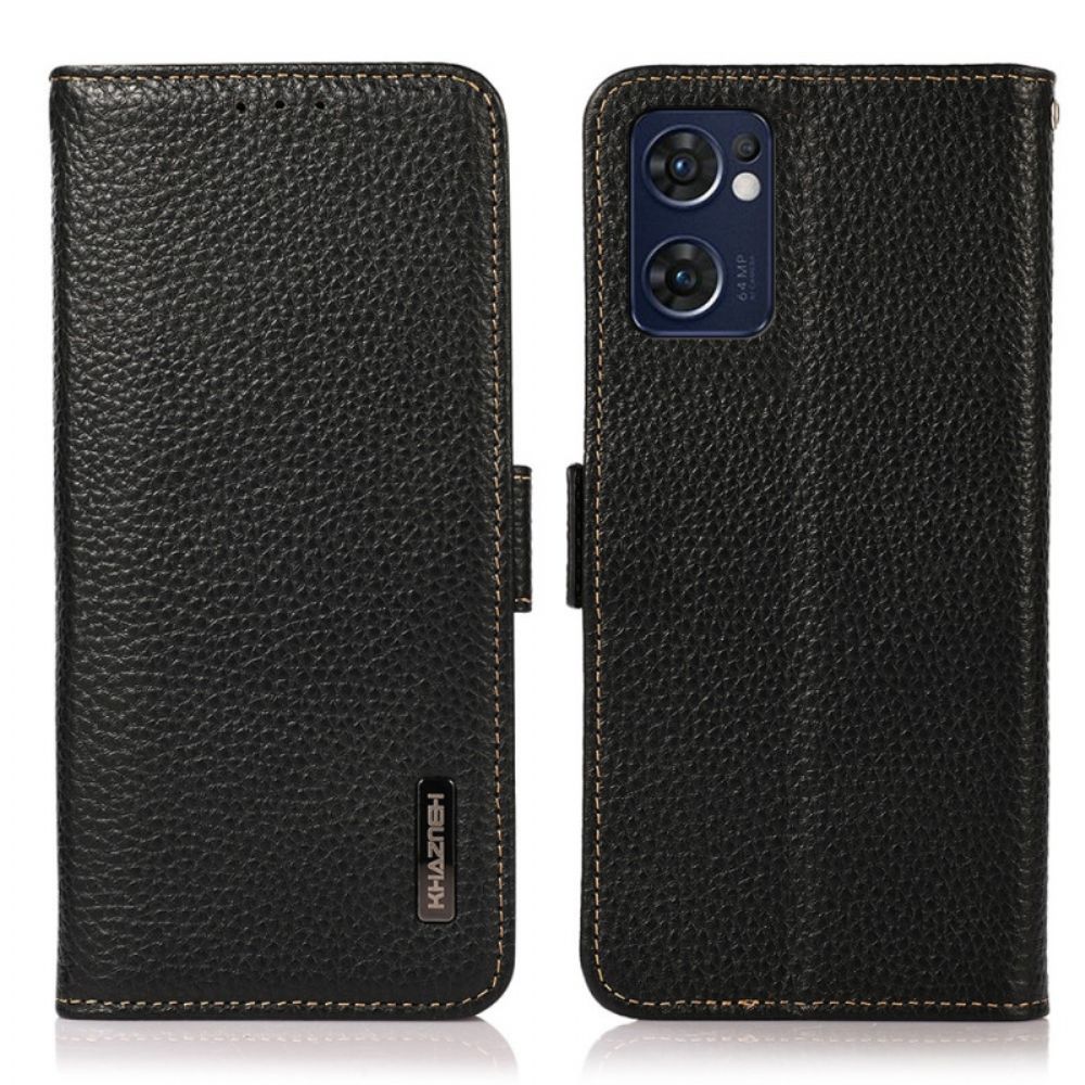 Flip Case Für Oppo Find X5 Lite Litschi-leder Khazneh Rfid