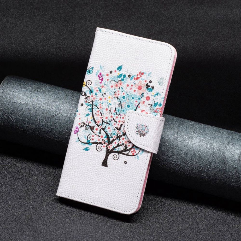 Lederhüllen Für Oppo Find X5 Lite Blumiger Baum