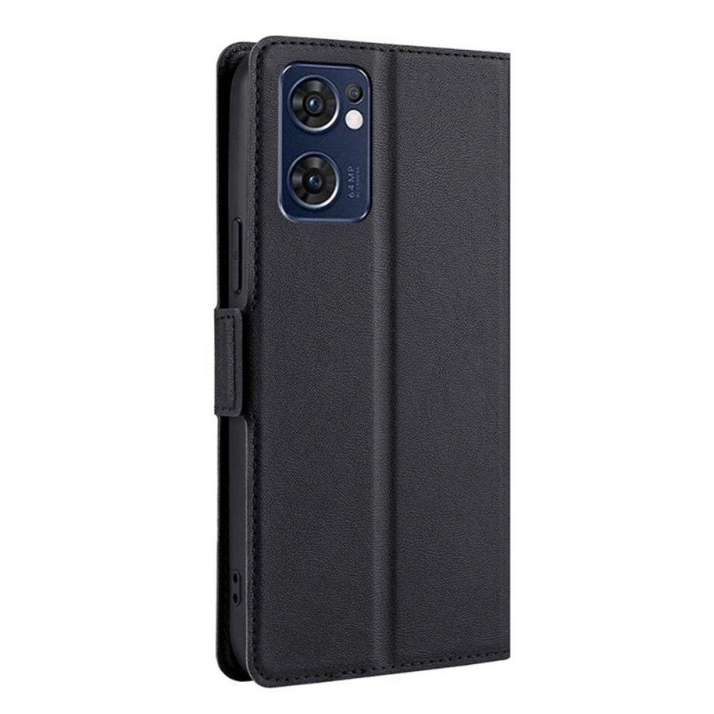 Lederhüllen Für Oppo Find X5 Lite Flip Case Design Mit Doppelter Klappe