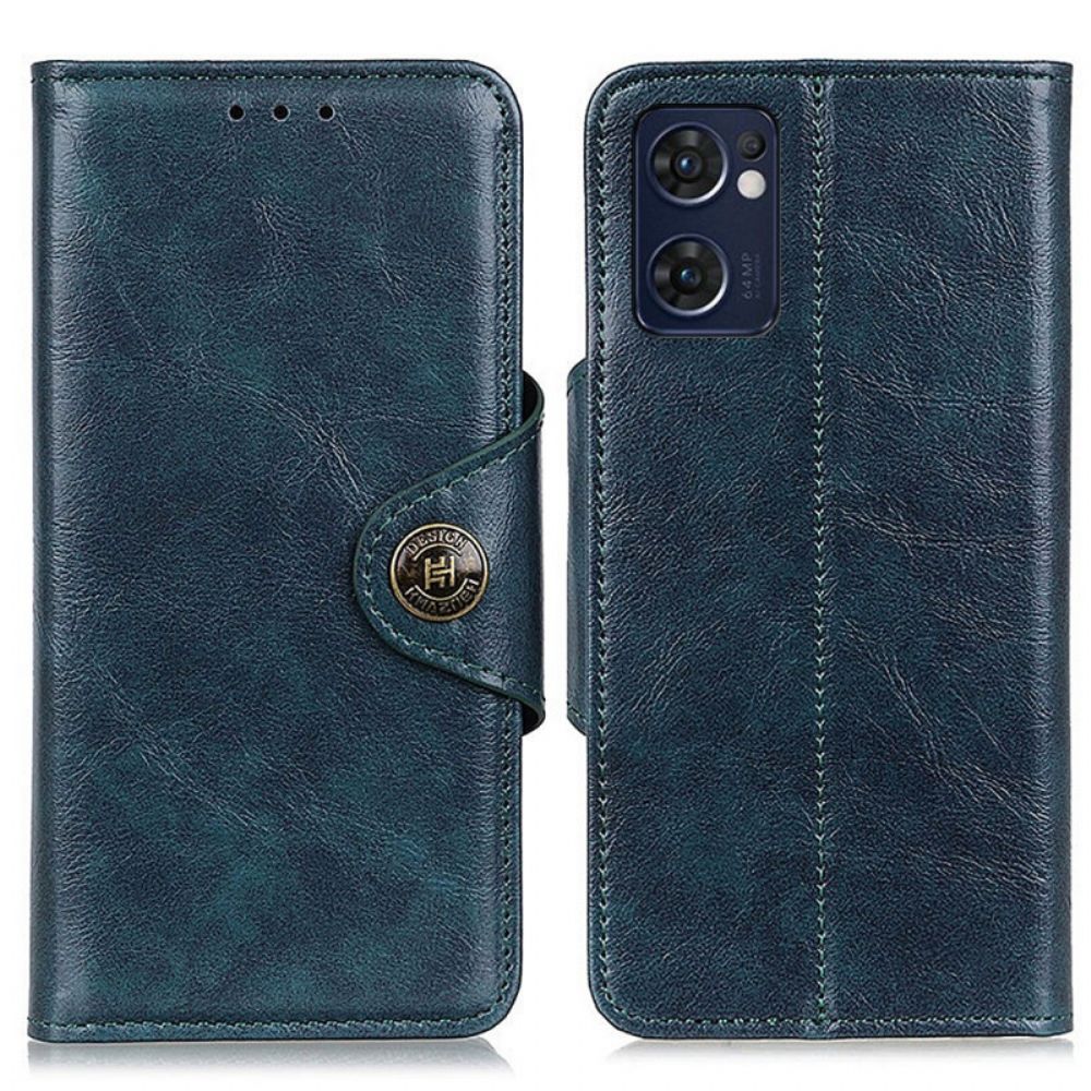 Lederhüllen Für Oppo Find X5 Lite Kunstleder Lackknopf Khazneh