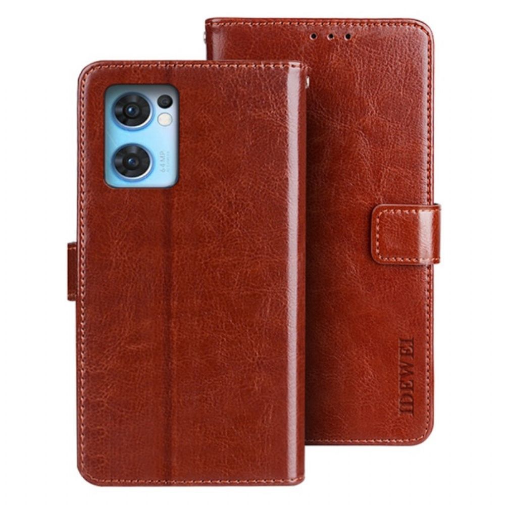 Lederhüllen Für Oppo Find X5 Lite Vintage Kunstleder Idewei