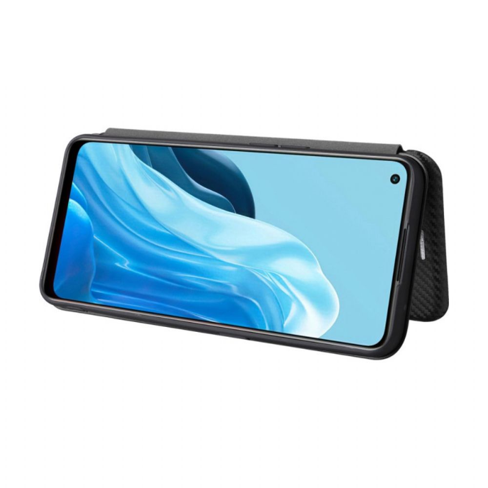 Schutzhülle Für Oppo Find X5 Lite Flip Case Kohlefaserstruktur