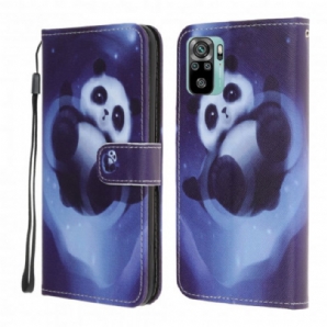 Flip Case Für Xiaomi Redmi Note 10 / 10S Mit Kordel Tanga Space Panda