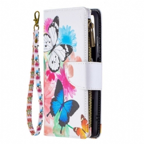Flip Case Für Xiaomi Redmi Note 10 / 10S Schmetterlingstasche Mit Reißverschluss