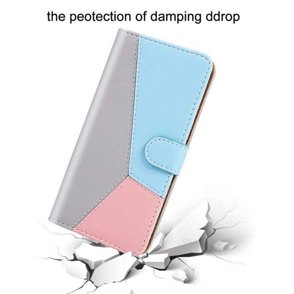 Flip Case Für Xiaomi Redmi Note 10 / 10S Tricolor Lederoptik