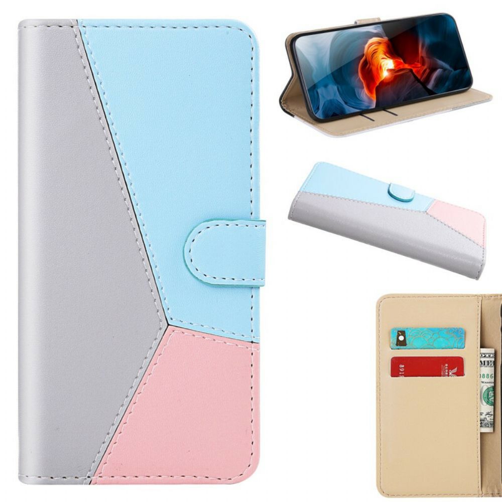 Flip Case Für Xiaomi Redmi Note 10 / 10S Tricolor Lederoptik