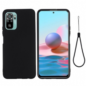 Handyhülle Für Xiaomi Redmi Note 10 / 10S Flüssigsilikon Mit Lanyard