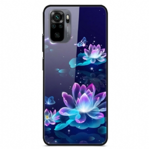 Handyhülle Für Xiaomi Redmi Note 10 / 10S Wasserlilien Aus Gehärtetem Glas